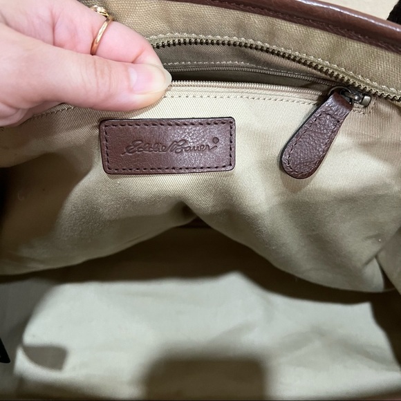 Eddie Bauer Cavas Tote Bag Large Carry On Bag 18W*20*H*6D Travel Airport Laptop - Picture 7 of 13